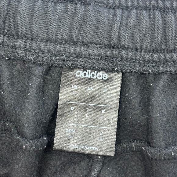 Adidas Essentials Black White 3 Stripes Mens L Warm Up Taper Jogger Track Pants - Picture 4 of 14